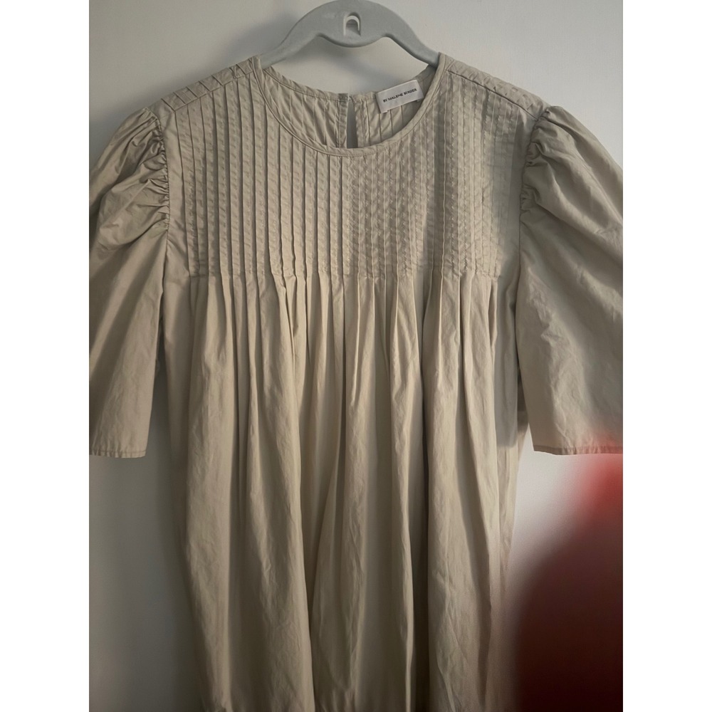 By Malene Birger Aninah Organic Cotton Pintuck Puff Sleeve Dress Beige 36